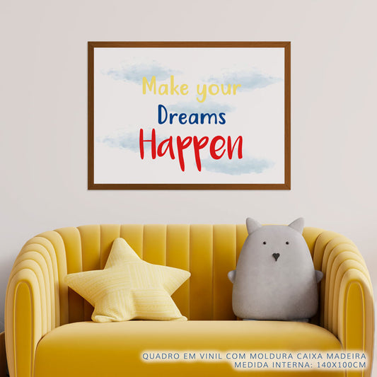 Quadro Infantil Make your Dreams Happen Vermelho
