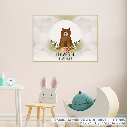 Quadro Infantil Urso Beary Much Verde