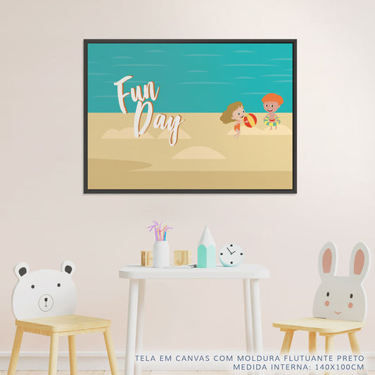 Quadro Infantil Fun Day Laranja