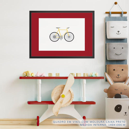 Quadro Infantil Bicicleta Amarelo
