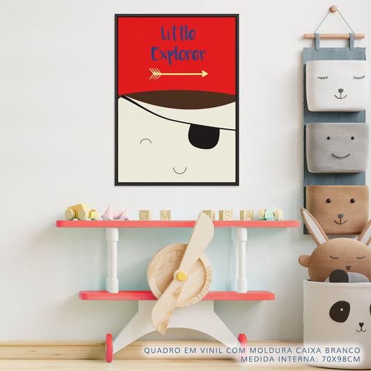 Quadro Infantil Menino Pirata Vermelho