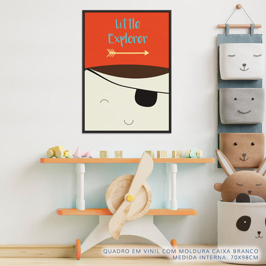 Quadro Infantil Menino Pirata Preto