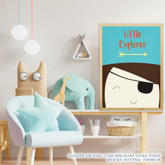 Quadro Infantil Menina Pirata Preto