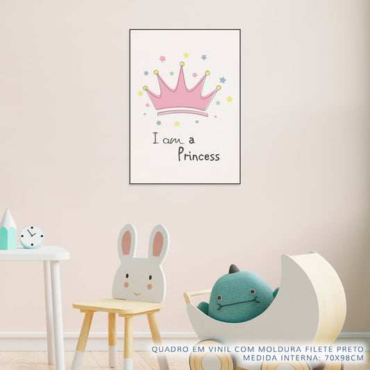 Quadro Infantil Coroa Princess Rosa