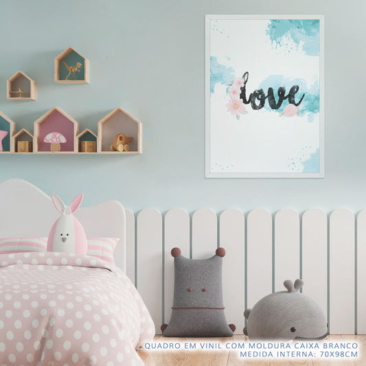 Quadro Infantil Aquarela Love Tifany Vertical