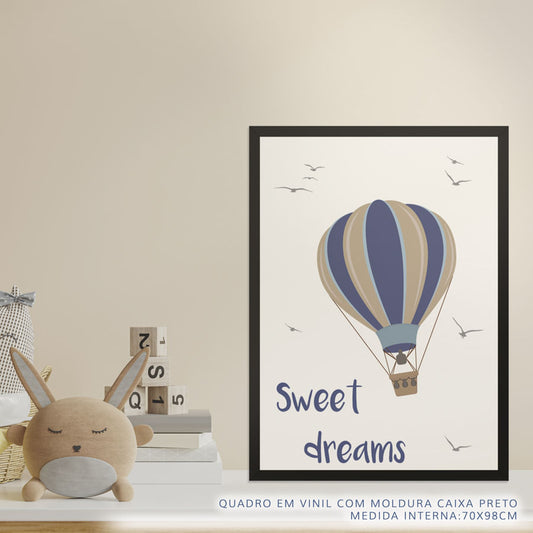 Quadro Infantil Balão Sweet Dreams Azul