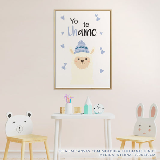 Quadro Infantil Yo Te Lhamo Azul