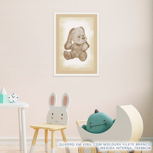 Quadro Infantil Cachorro Classic Bege