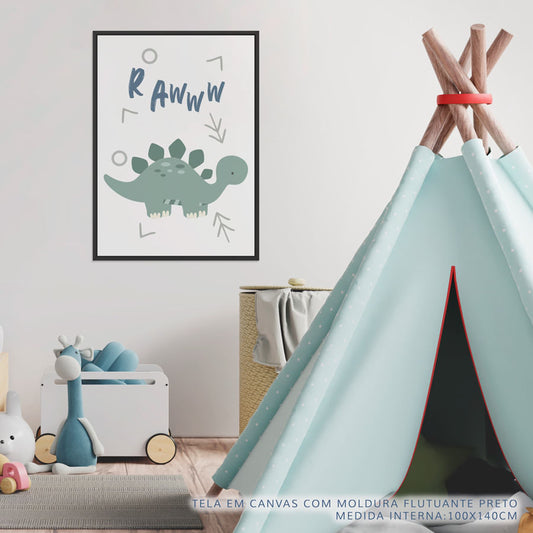 Quadro Infantil Dino RAWW Stegossauro Malva
