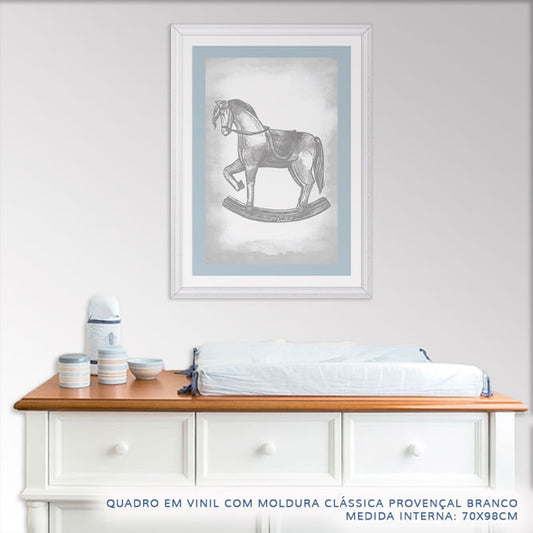 Quadro Infantil Cavalinho Classic Azul