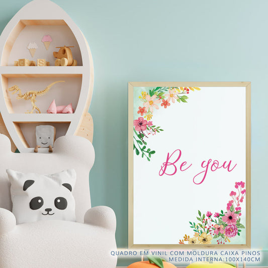 Quadro Infantil Tropical Be You Rosa