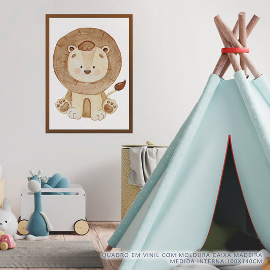 Quadro Infantil Selva Leão Color