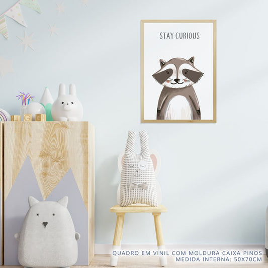 Quadro Infantil Esquilo Cinza