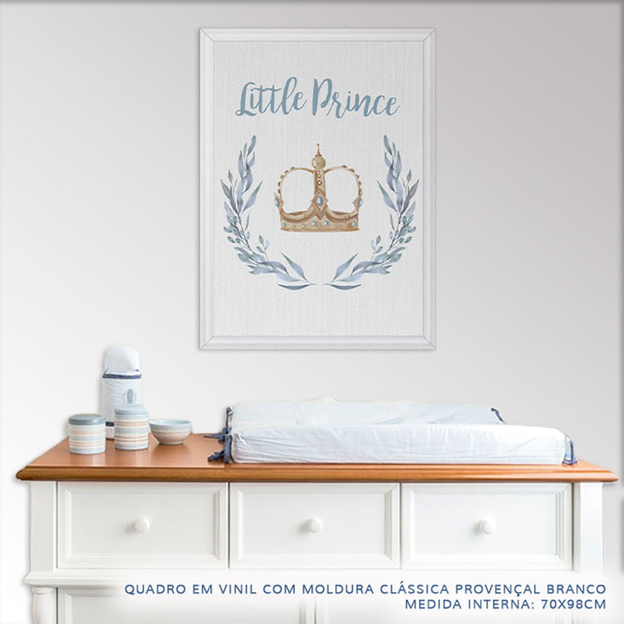 Quadro Infantil Monograma Aquarela Azul