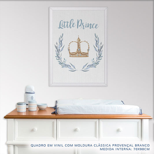 Quadro Infantil Monograma Aquarela Azul