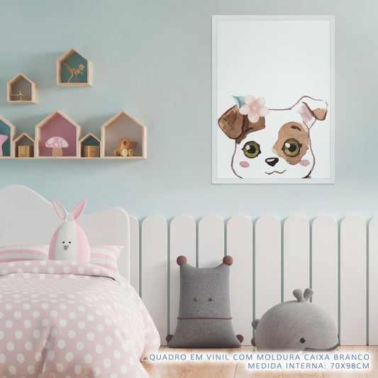 Quadro Infantil Buldogue Fêmea