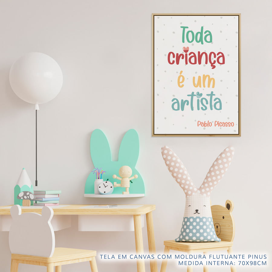 Quadro Infantil Toda Criança é um Artista Color