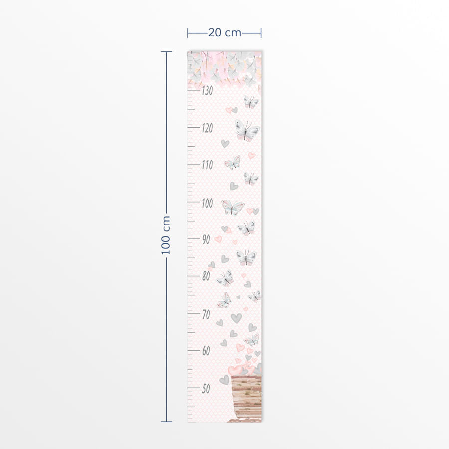Régua de Crescimento Jardim das Borboletas Cinza