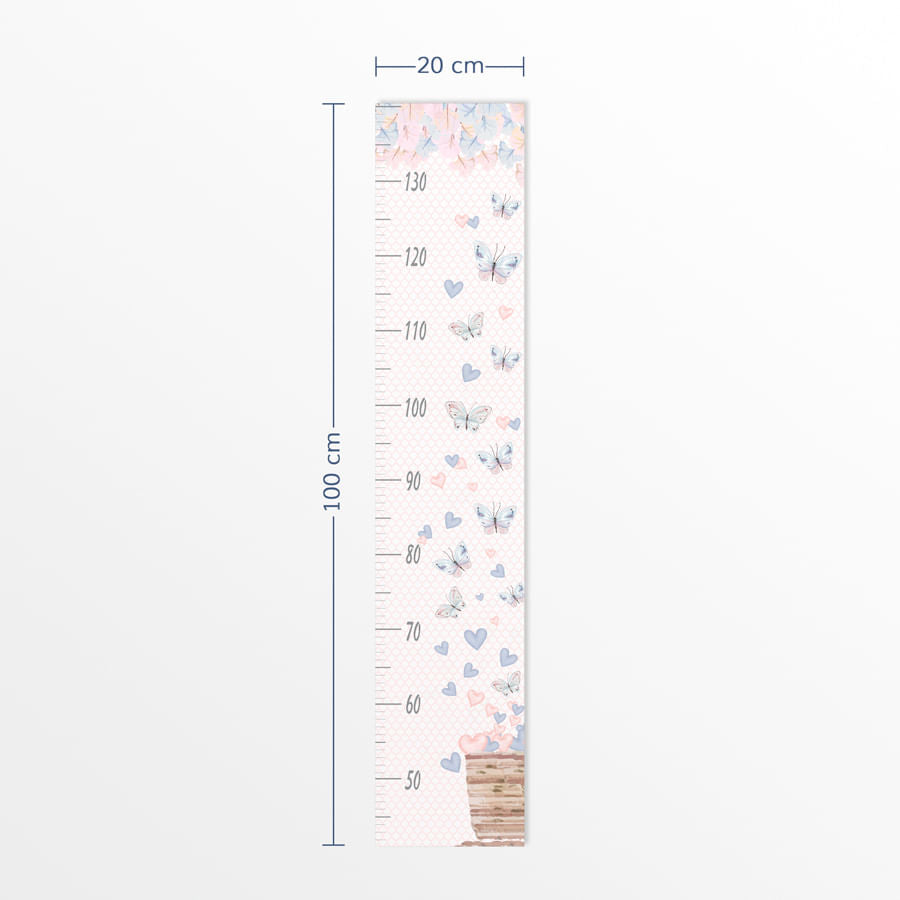 Régua de Crescimento Jardim das Borboletas Azul