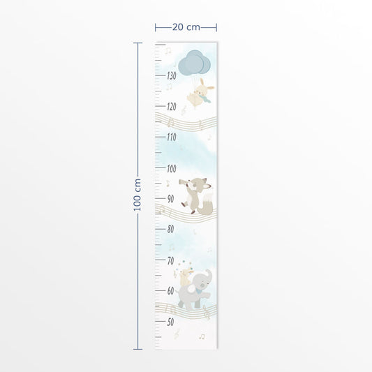 Régua de Crescimento Banda de Animais Azul Claro