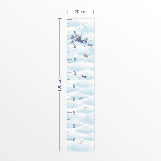 Régua de Crescimento Avião no Céu Azul Claro