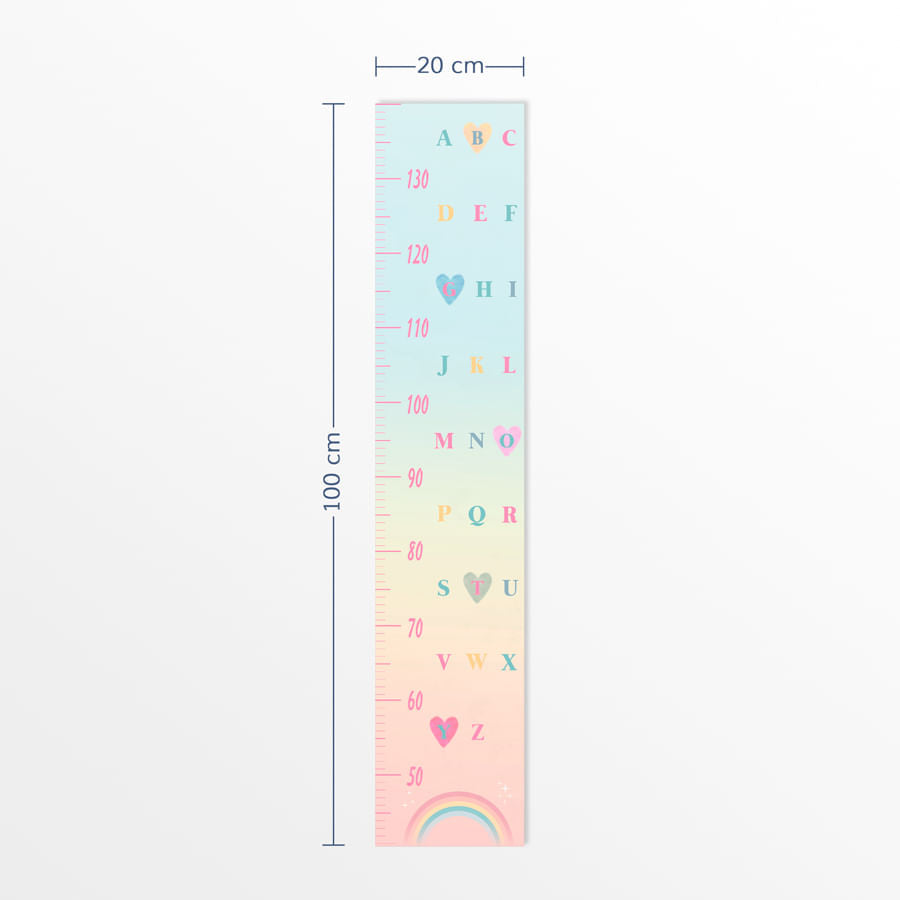 Régua de Crescimento Arco Íris Azul