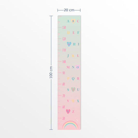 Régua de Crescimento Arco Íris Verde