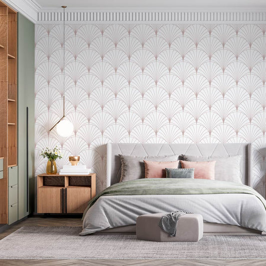 Papel de Parede Leque Rosa Chá