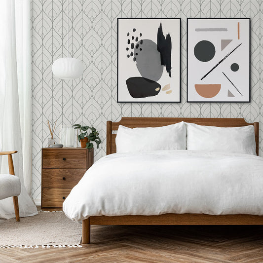 Papel de Parede Folhas Classic Cinza