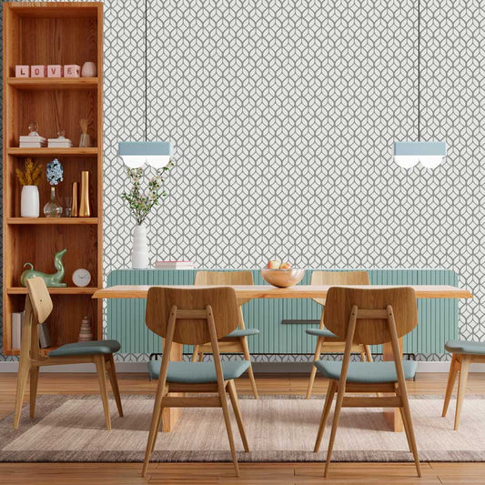 Papel de Parede Folhas Médio Cinza