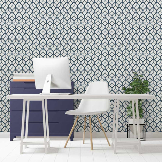 Papel de Parede Folhas Médio Azul Polo