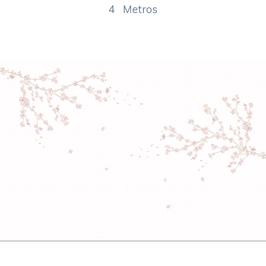 Papel de Parede Infantil Floral Galhos de Cerejeira - Mural