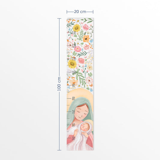 Régua de Crescimento Nossa Senhora com Flores Color