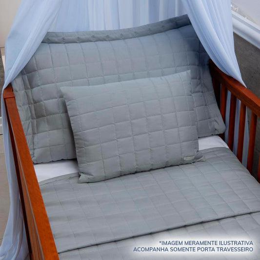Porta Travesseiro Quadradinho Cinza