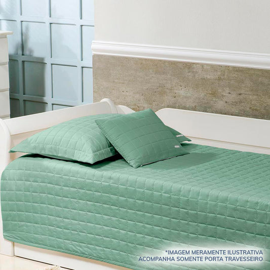 Porta Travesseiro Quadradinho Verde Seco