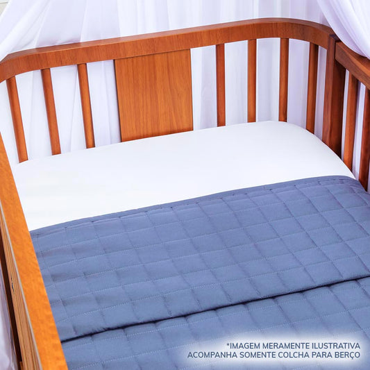 Colcha para Berço Quadradinho Jeans