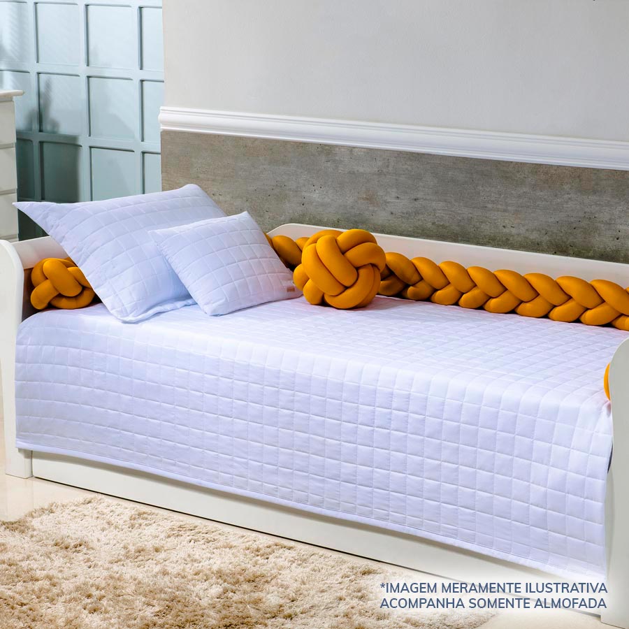 Almofada Retangular Quadradinho Branco