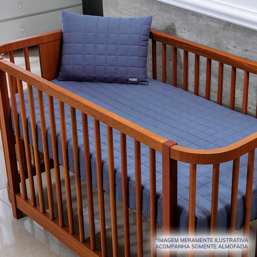 Almofada Retangular Quadradinho Azul Jeans