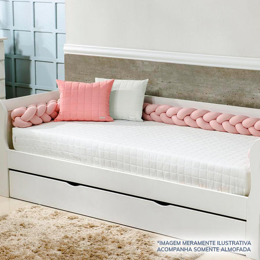 Almofada Retangular Quadradinho Rosa Chá