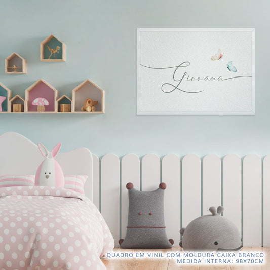 Quadro Infantil Nome com Borboleta