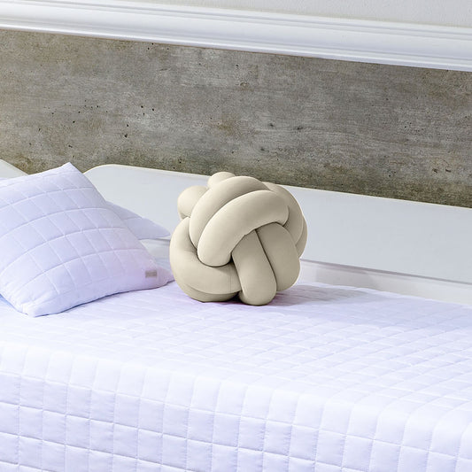 Almofada Nó Tranças Bege