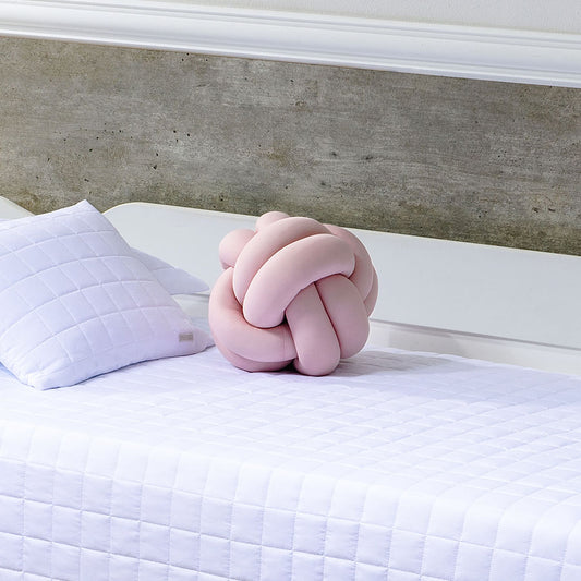 Almofada Nó Tranças Rosa Chá