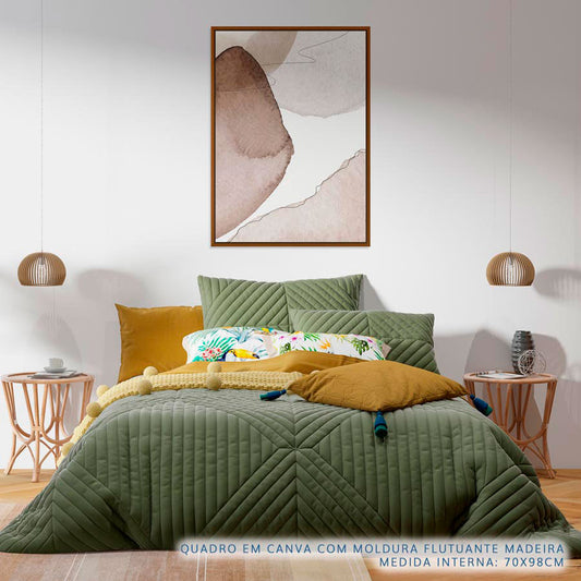 Quadro Manchas Aquareladas Bege