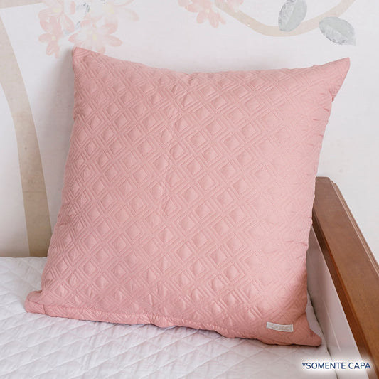 Capa de Almofada Losango Rosa Chá 50cm x 50cm