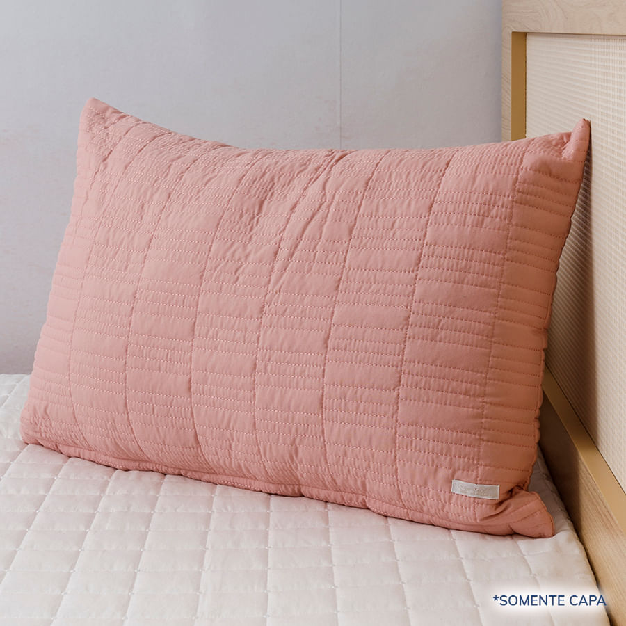Capa de Almofada Retangulo Rosa Chá 60cm x 40cm