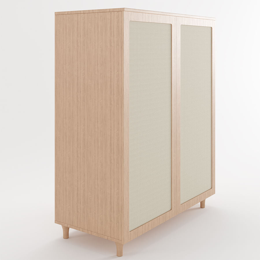 Roupeiro Haus Nature 2 Portas com Palha - Carvalho