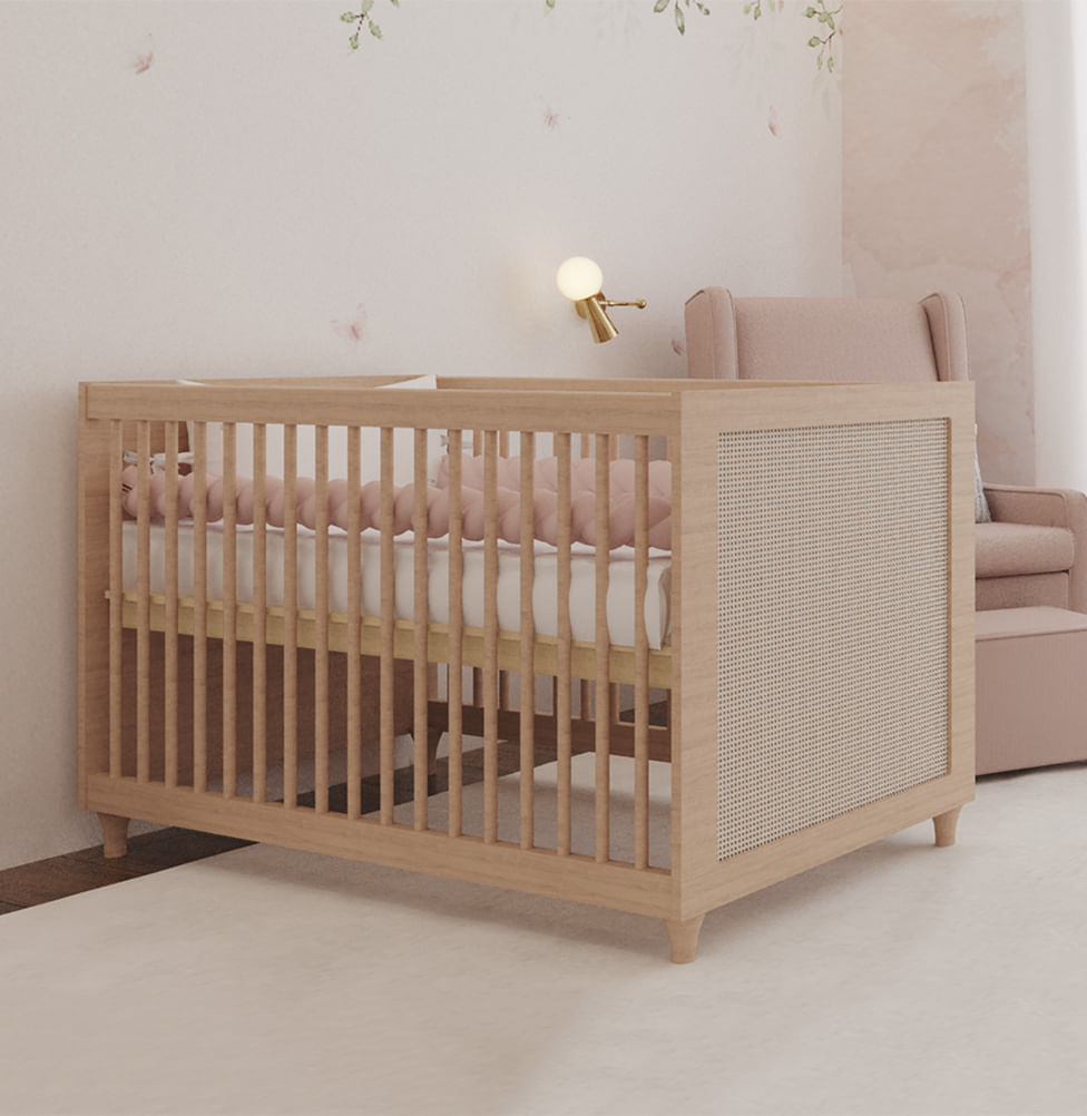 Berço Haus Nature com Palha 3 em 1 - Carvalho – Lilibee