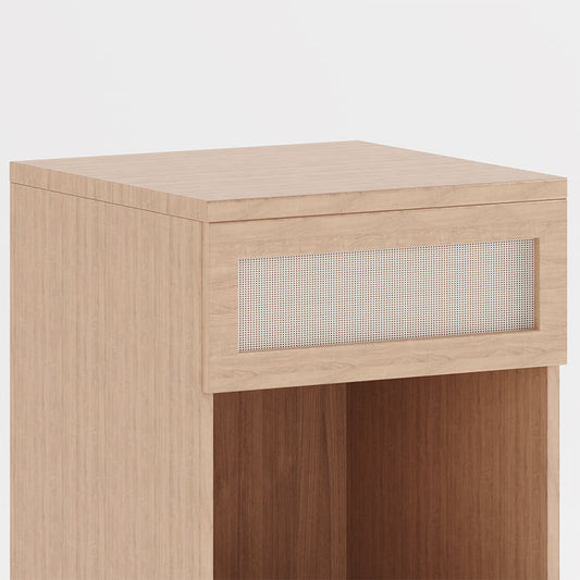 Mesa de Apoio Haus Nature Com Gaveta e Palha - Carvalho