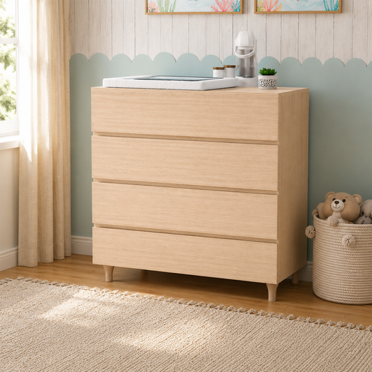 Cômoda de Bebê Haus Nature 4 Gavetas Carvalho 90cm