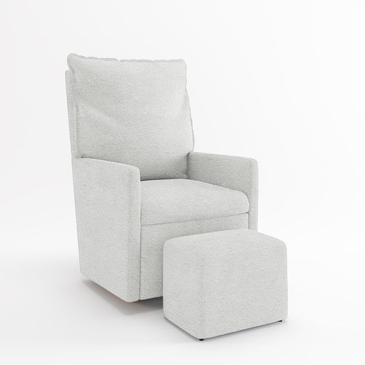 Poltrona de Amamentação Fit Com Balanço e Puff - Boucle Cru